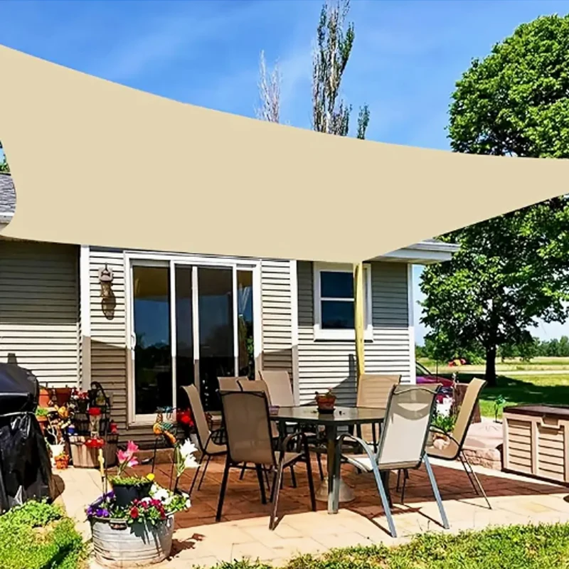 Waterproof sunshade sail sunshade cloth canopy polyester beige outdoor sunshade canopy awning camping balcony