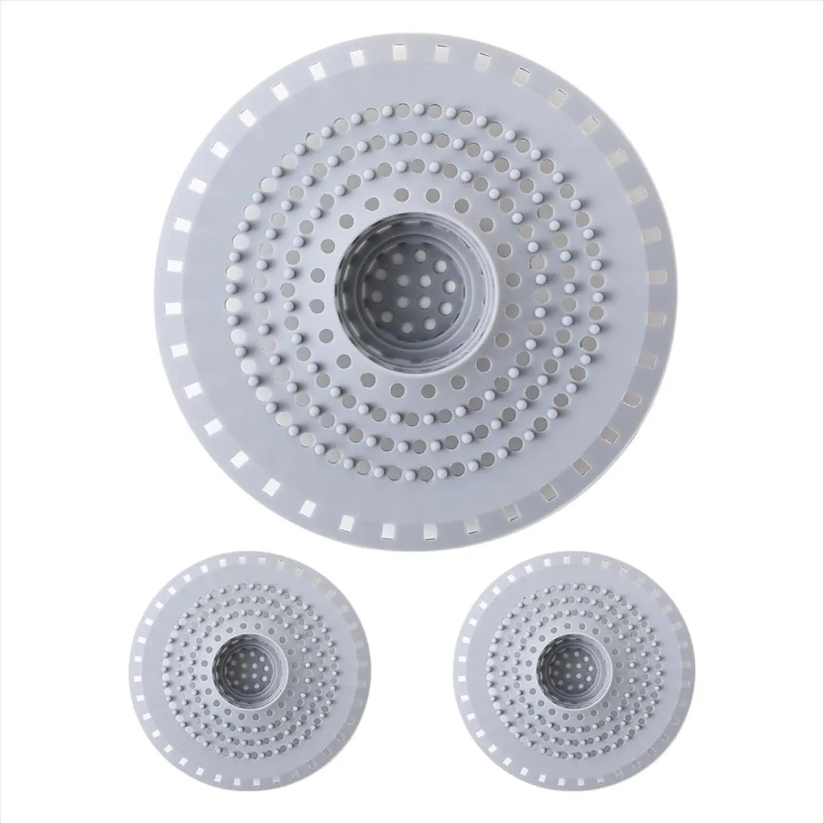 ABZT 3pcs Bathtub Drain Strainer, 5in Hair Catcher Trap Tub Shower Drain Covers Protector Rubber Stopper for Shower Room