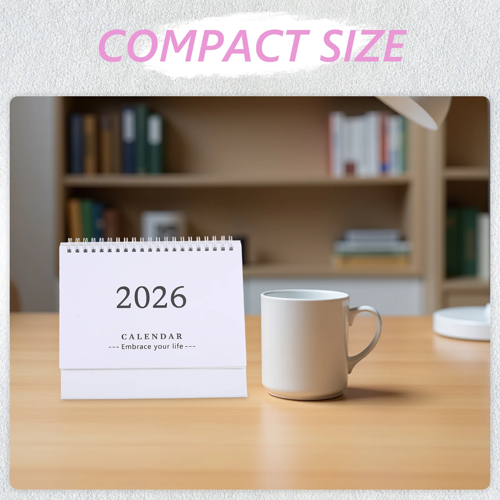 

2026 Mini Desk 2025-2026 18 Months Foldable Stand Up Thick Paper Space Saving Modern Design For Office Home School Mini Desktop