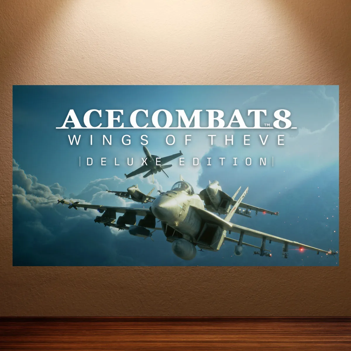 War Thunder Ace Combat 8 Fighter Jet Canvas Wall Art Military Plane War Game Poster Wall Decor for Gamers Room Man Cave Bedroom