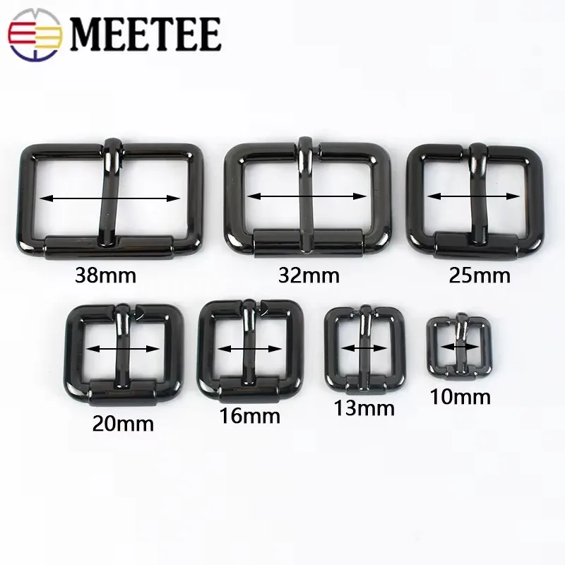 5Pcs 13-38mm Metal Pin Buckles for Strap Bag Belt Buckle Roller Leather Clasp Webbing Adjuster Hook DIY Hardware Accessories