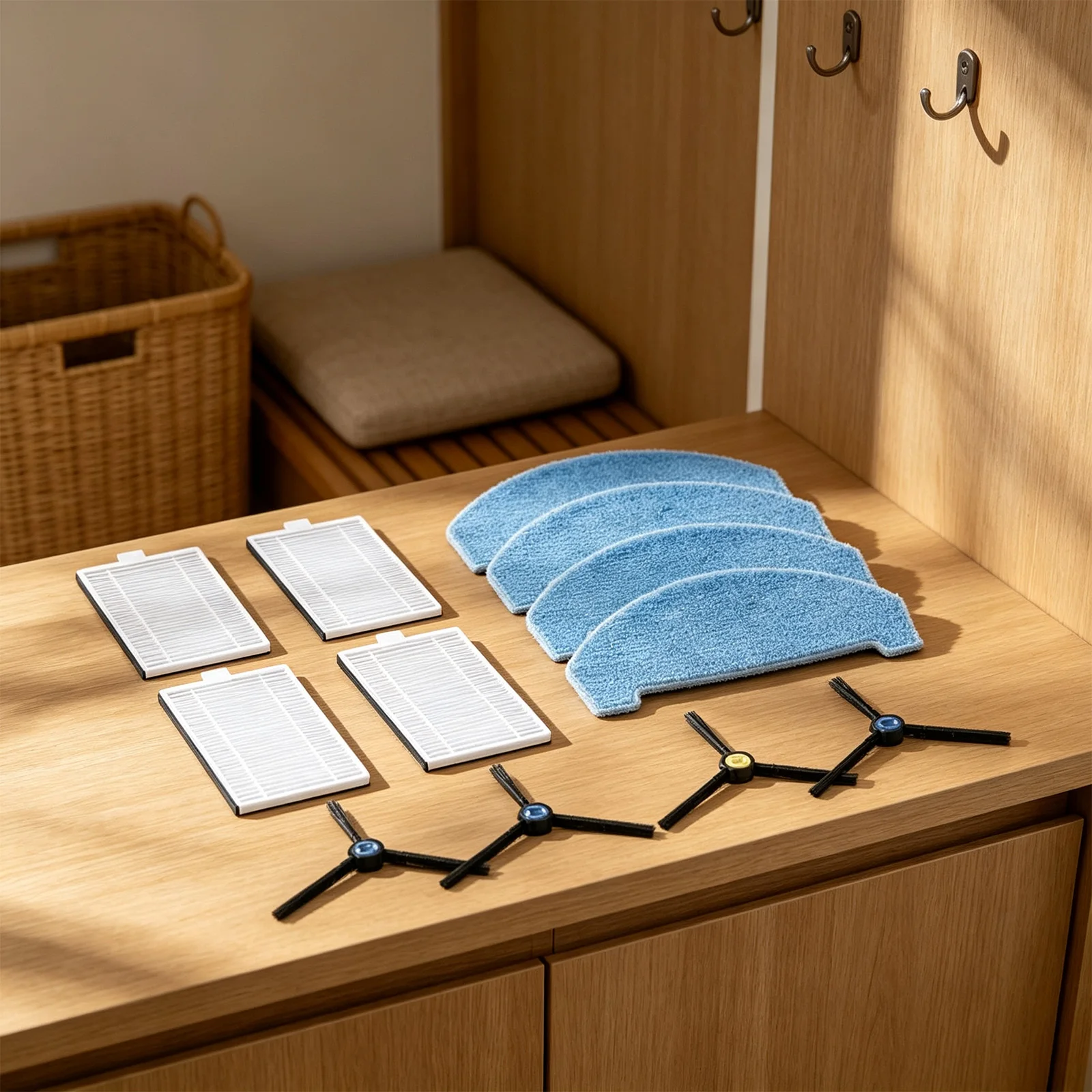 For ILIFE A20 T20s Replacement Parts Complete Set of Filters Mop Cloths and Side Brushes for Effective Cleaning
