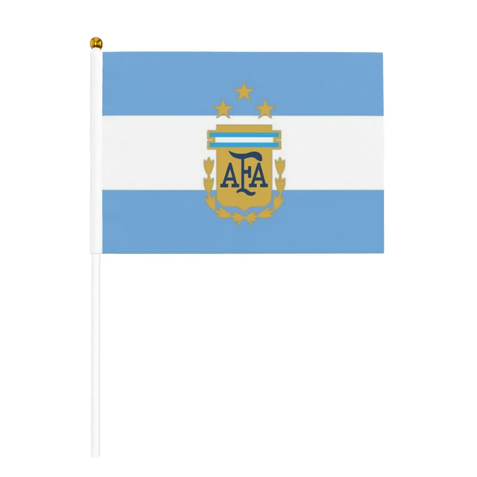 10 Pcs Argentina Soccer Hand Waving Flag With Plastic Stick,Mini Handheld Banner Football Fans Stadium Bar Game Cheer Decor