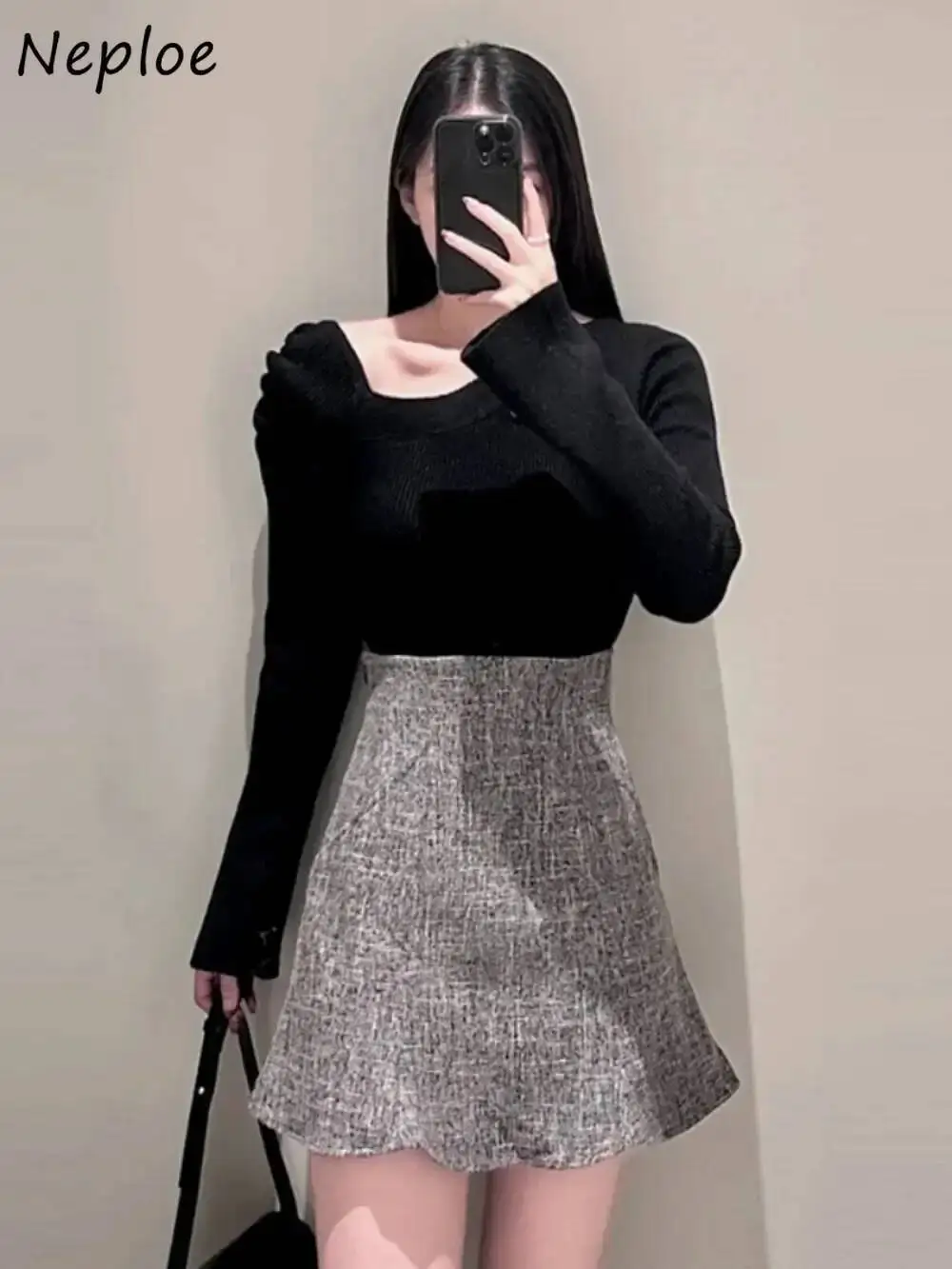 

Английский стиль, новая универсальная женская юбка Moda с высокой талией, короткая клетчатая юбка трапециевидной формы Mujer, японская маленькая желтая русалка Faldas