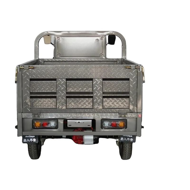 Construction Site Heavy Load Electric Cargo Tricycle, High Climbing 3 Wheel Electric Freight Truck, Semi Open Cabin Transport