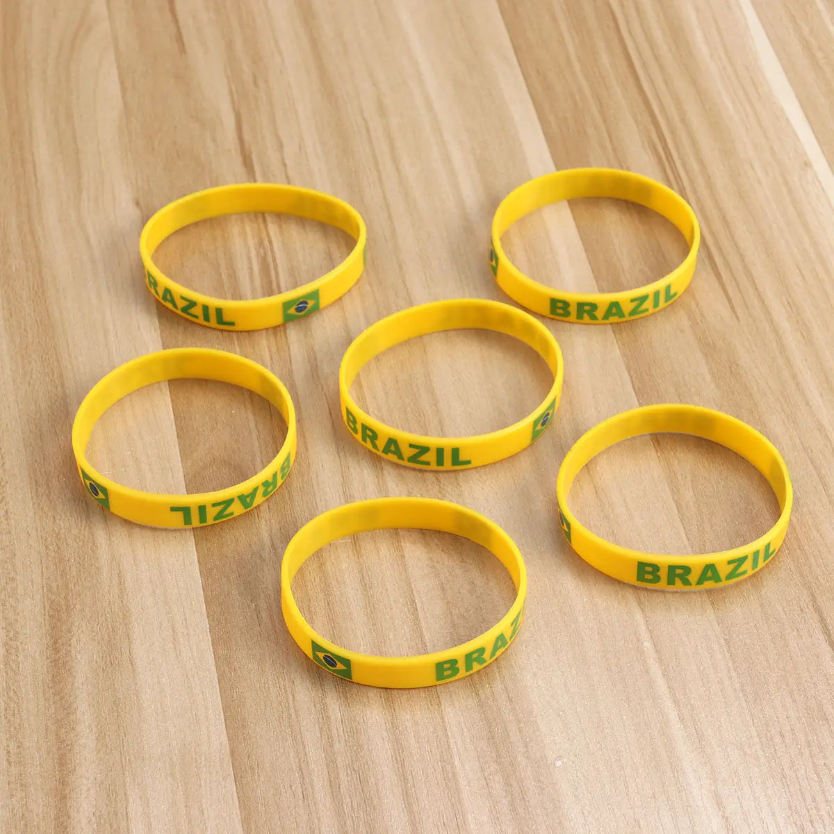 

6Pcs Soft Flexible Silicone Country Wristband Sports Bracelet for Cheerleading Team Support Patriotic Wristbands Games Fan Gear
