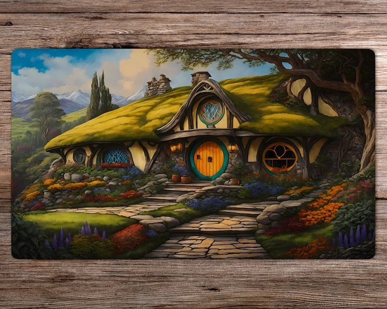 

Hobbits Cottage 24"x14" Playmat Board Game Mat Gaming Pad Desk Pad Gamer Office Carpet Mousepad Desk Accessories Mouse Mat Rug