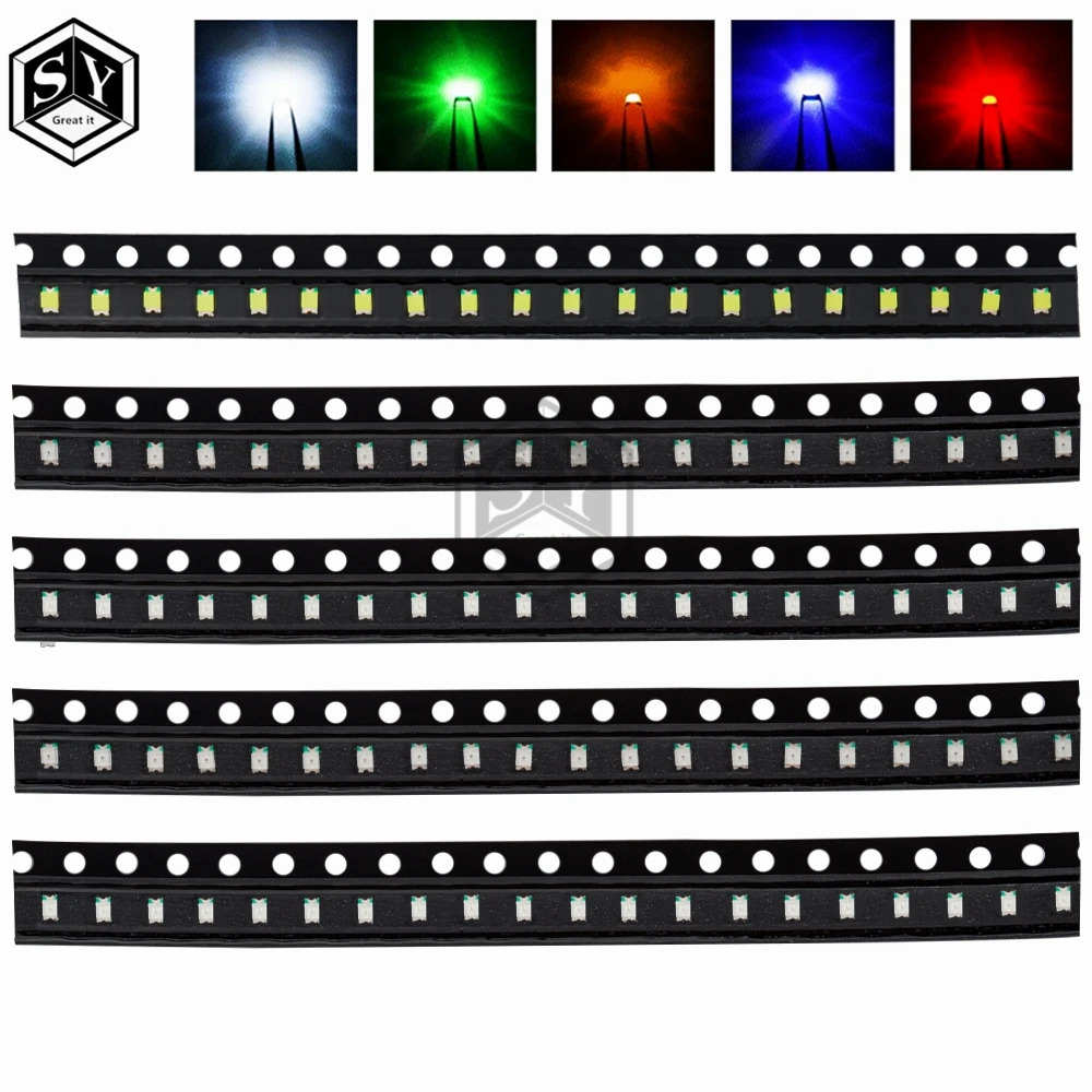 10pcs/20pc/50pcs /100/lot 5 Colors SMD 0805 Led DIY kit Ultra Bright Red/Green/Blue/Yellow/White Water Clear LED Light Diode set