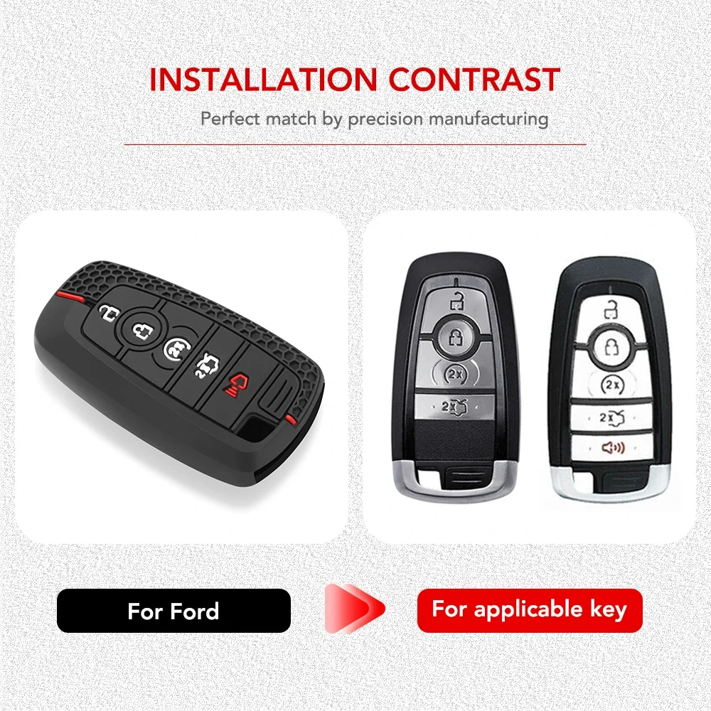 Silicone Smart Key protection Case Cover For Ford Focus Explorer Ranger Bronco Sport Ecosport Edge Escape Maverick F150 F250