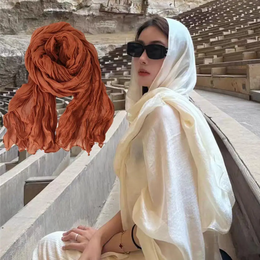 

180x90cm Women's Long Scarf Autumn Winter Korean Printed Women Soft Trend Fold Shawl Cotton Hemp Warm Neck Wrap Retro Versatile