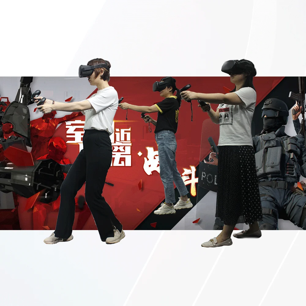 Virtual Reality 9D VR Shooting Game Simulator VR Standing / Walking Platform VR Game Machine With Big Space
