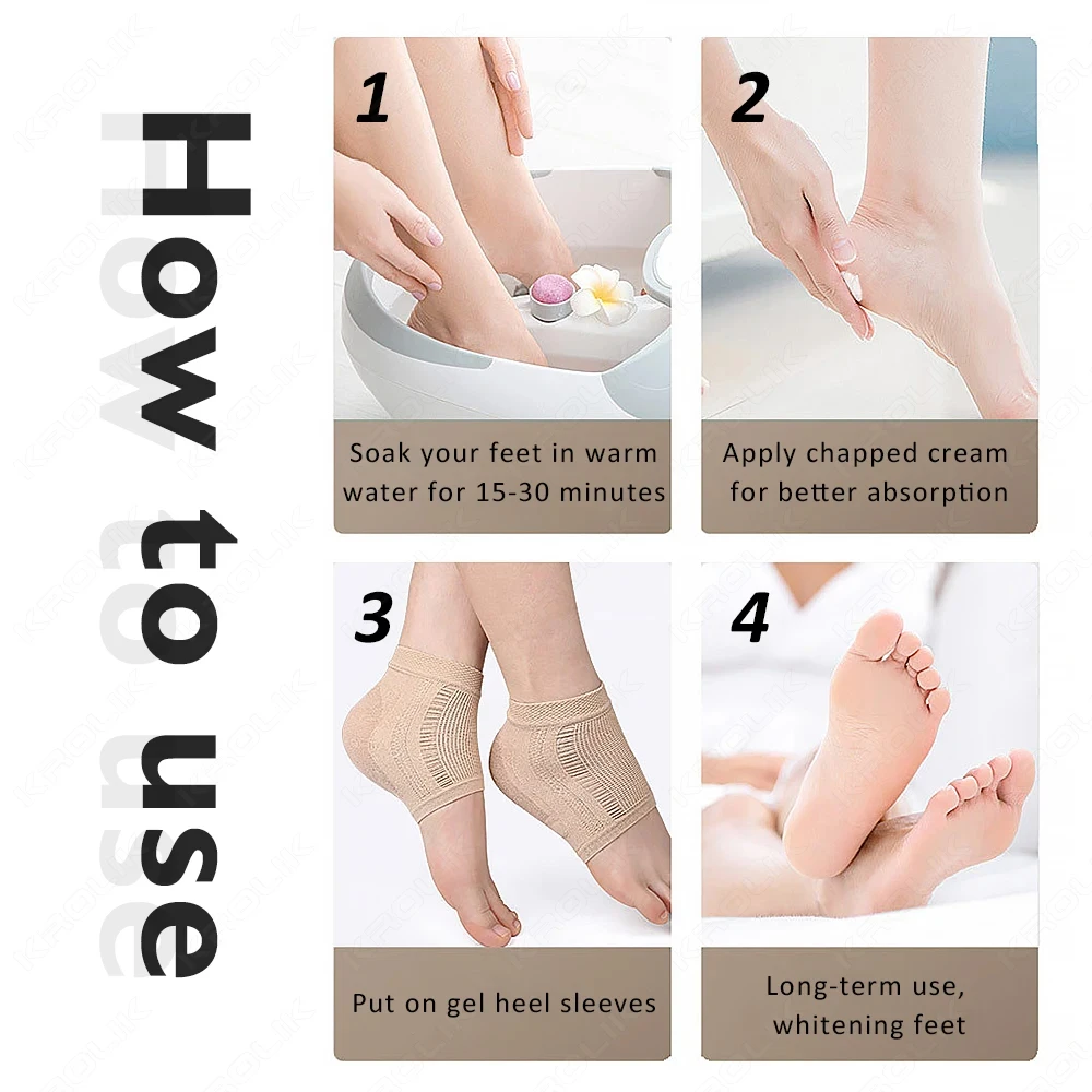 Gel Silicone Mesh Heel Socks Foot Cover Moisturizing Anti-wear Anti-dry Cracking Half Short Socks Heel Cover Pads Heel Protector