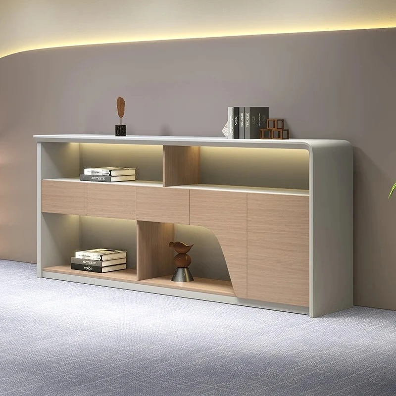 Office storage wooden file cabinet with combination lock