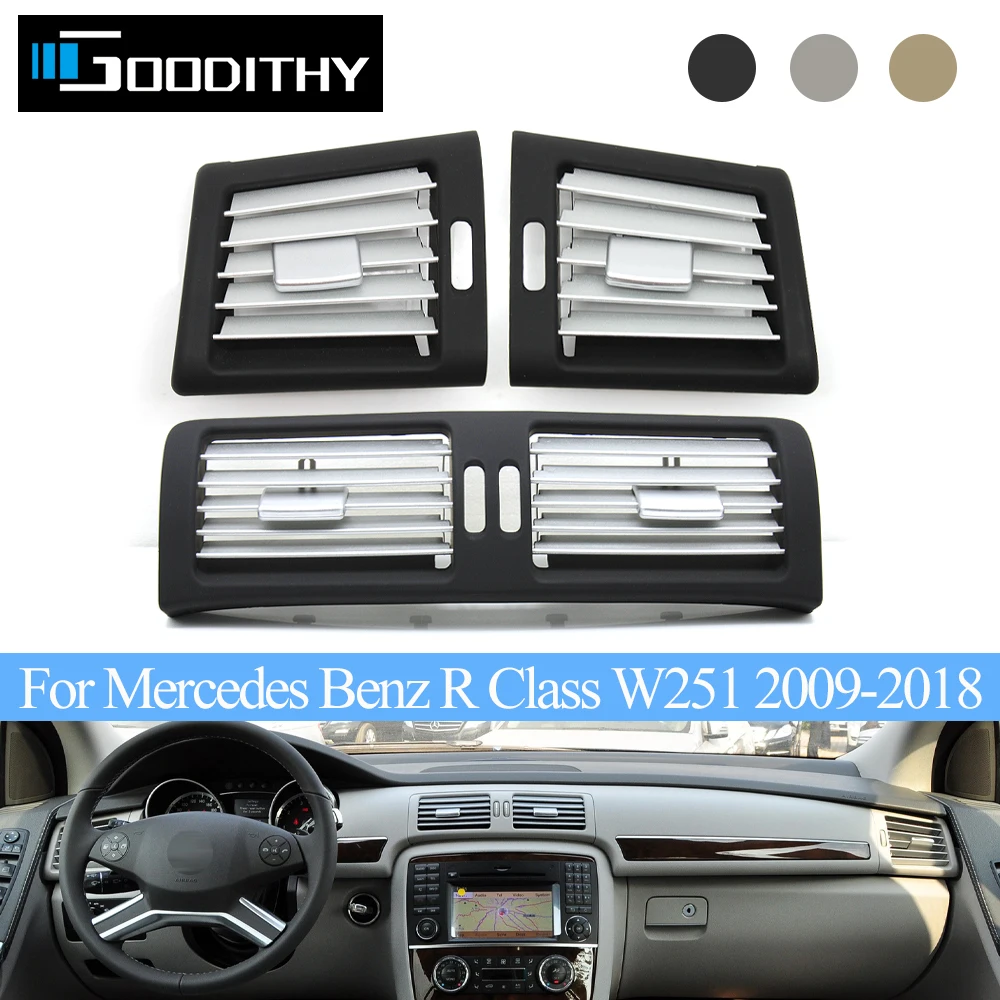 Chromed Air Conditioner Vent Grille AC Wind Outlet Panel Cover For Mercedes Benz W251 R300 R320 R350 R400 R500 2009-2018