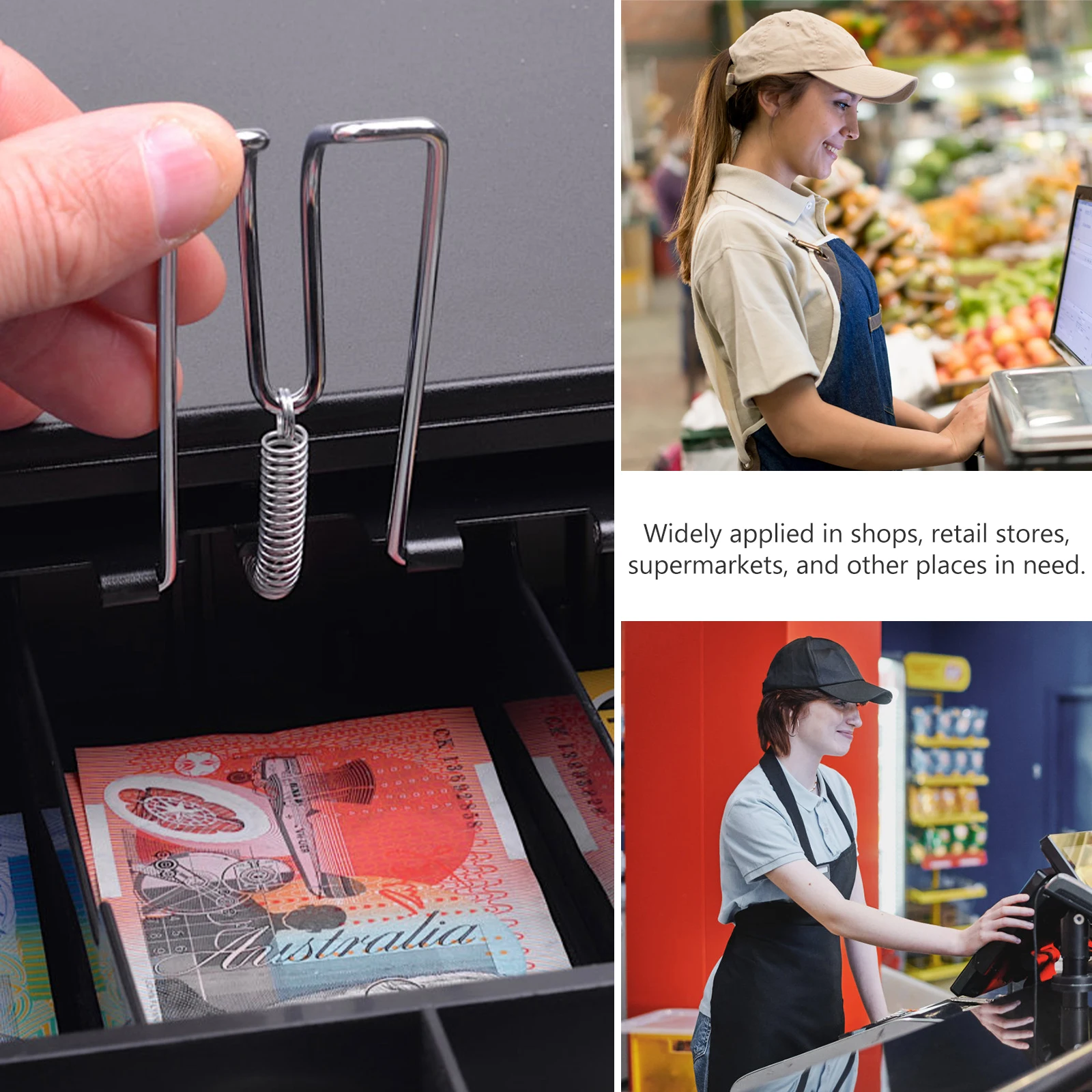 

Tray 5 Paper 4 Coin Compartments Drawer Register Replacement Supermarket Organizer Money Storage Solution