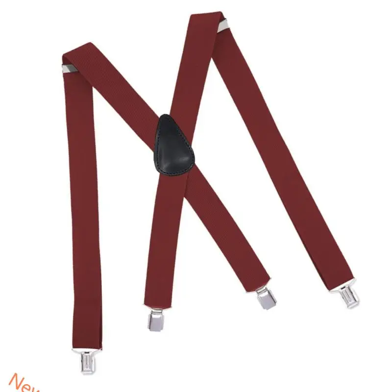 Multi Color Adjustable Men Suspenders With 4 Clip Flexible Polyester Elastic Straps For Stylish Look