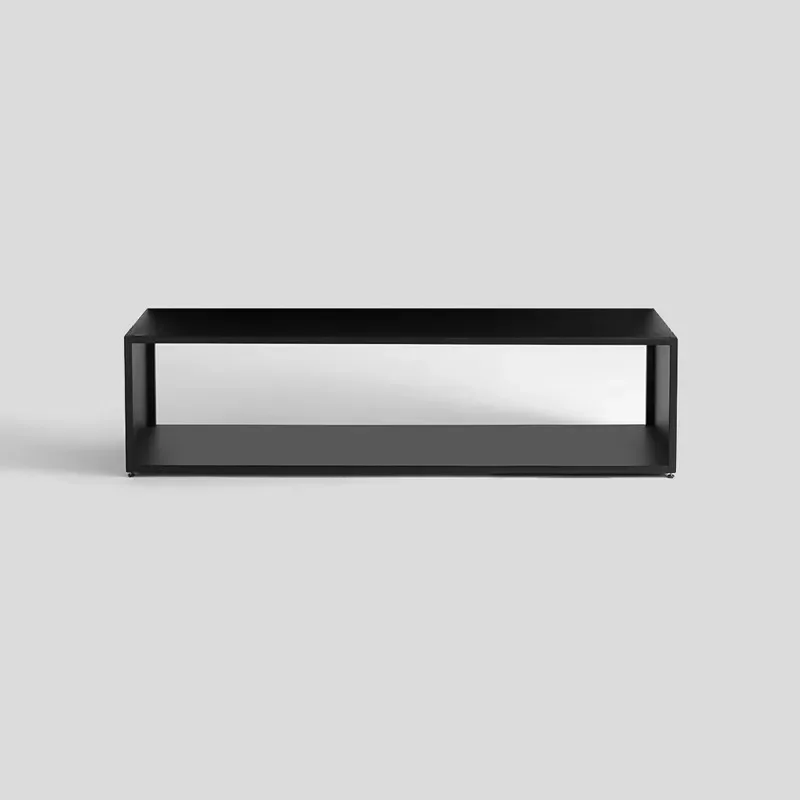 Simple long strip low iron TV cabinet set-top box router storage rack desktop bookshelf living room decoration narrow floor ca