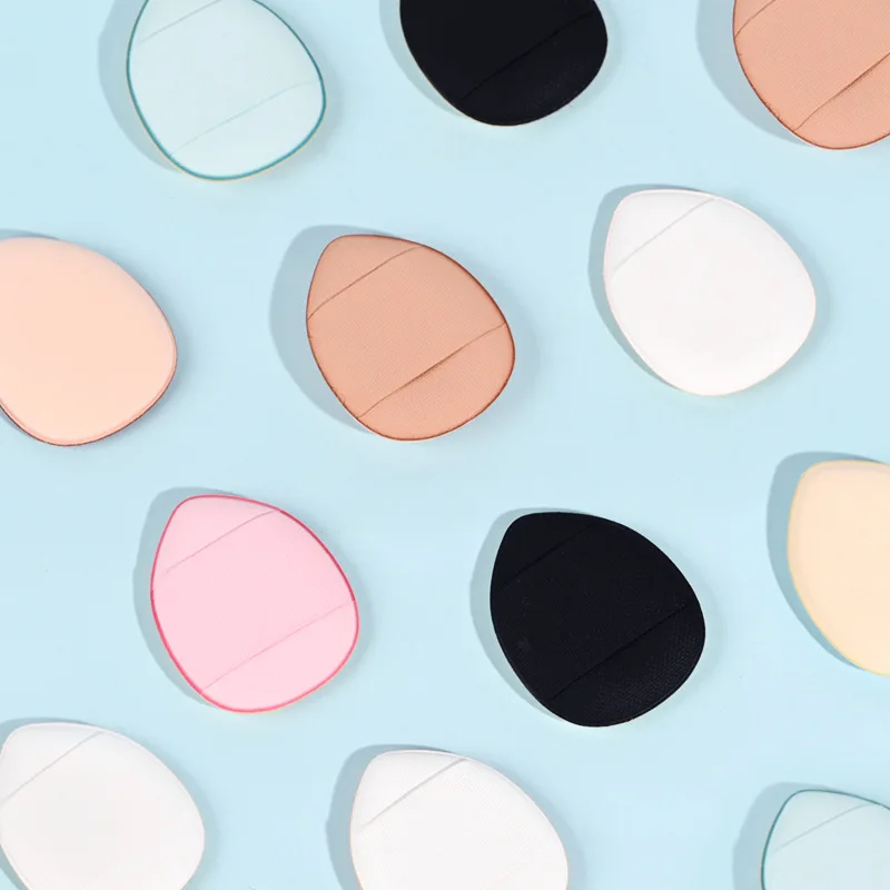 Mini soplo de polvo con cojín de aire, gota de agua con punta de dedo en caja, corrector de alto brillo, sin polvo, soplo de maquillaje de doble uso en seco y húmedo
