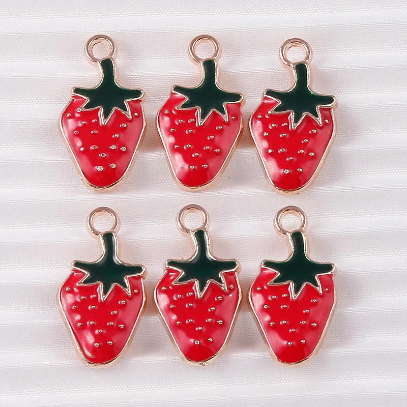 10 teile/los Mix Nette Emaille Obst Apfel Kirsche Ananas Traube Charms für Schmuck Machen Frauen Ohrringe Anhänger Halsketten Geschenke – Detail 27