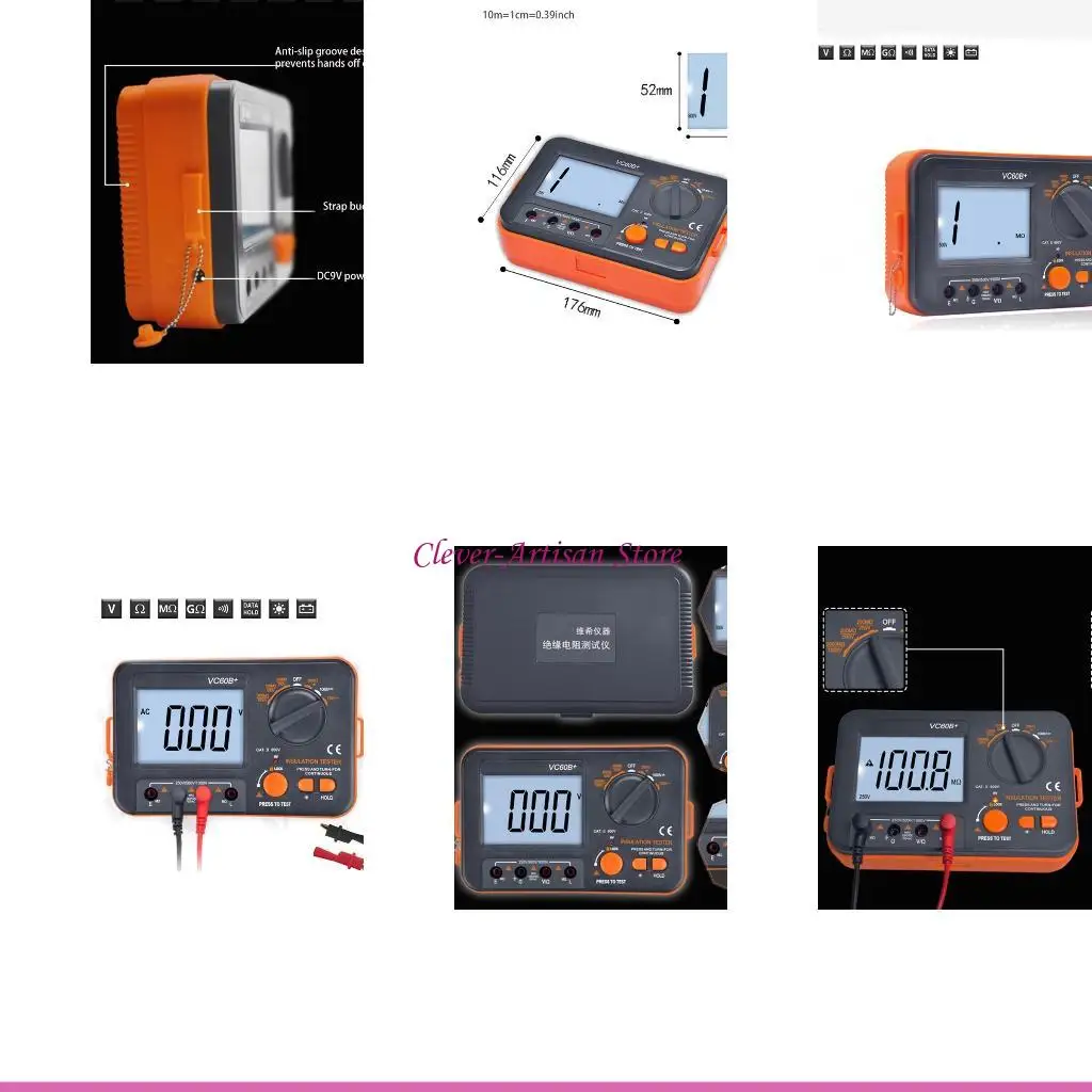 

E06B DCV/ACV Meter Megohmmeter with Test Digital Insulation/Resistance Tester