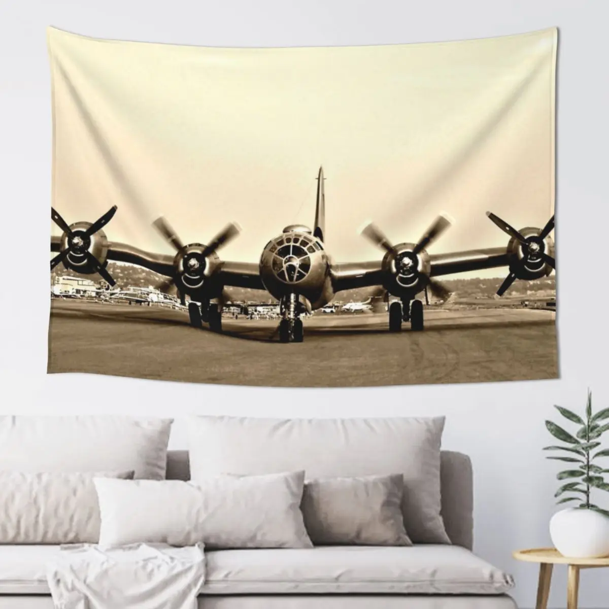 B-29 Bomber Plane - Classic / Vintage WW2 Aircraft Photography Tapestry Wall Decoration Decor For Bedroom Tapestry