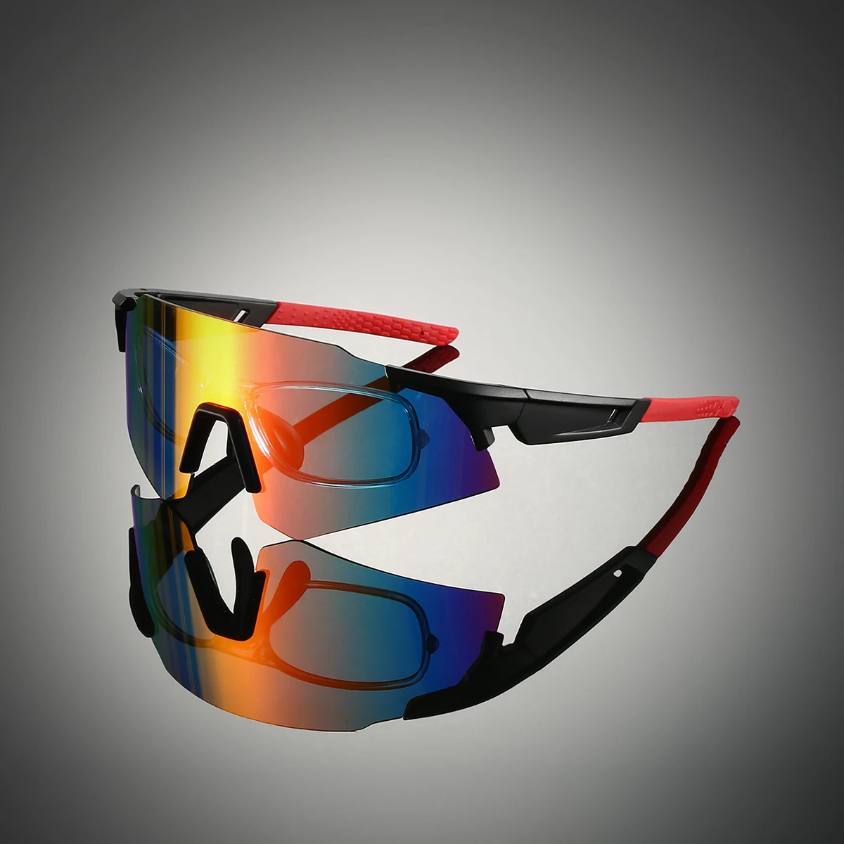 KAMMPT Oversized Sports Goggle Fashion Mirror Outdoor Cycling Protective Sunglasses Women New in Trendy Outdoor Anti-UV Shades