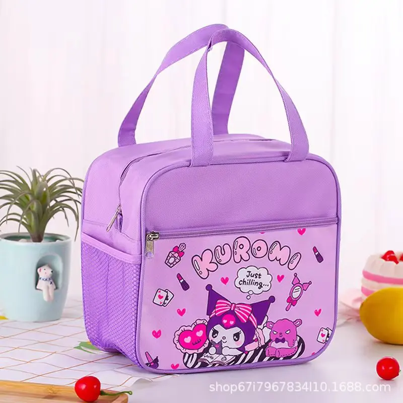 Sanrio Kuromi Pattern Insulated Bag Cinnamoroll Melody Lunch Box Bag Insulated Tote Bag Student Portable Lunch Bag Students Gift