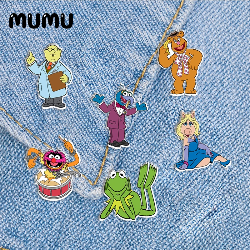 2024 New The Muppets Lapel Pin Miss Piggy Fozzie Acrylic Brooches Handmade Epoxy Jewelry Shirt Bag Badge