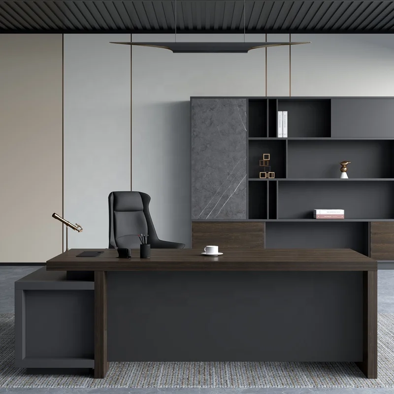 

High End Top Edge Table Wholesale Sale OEM Customized Luxury Style Furniture Wood Executive Desk CEO Manage Office Table Design