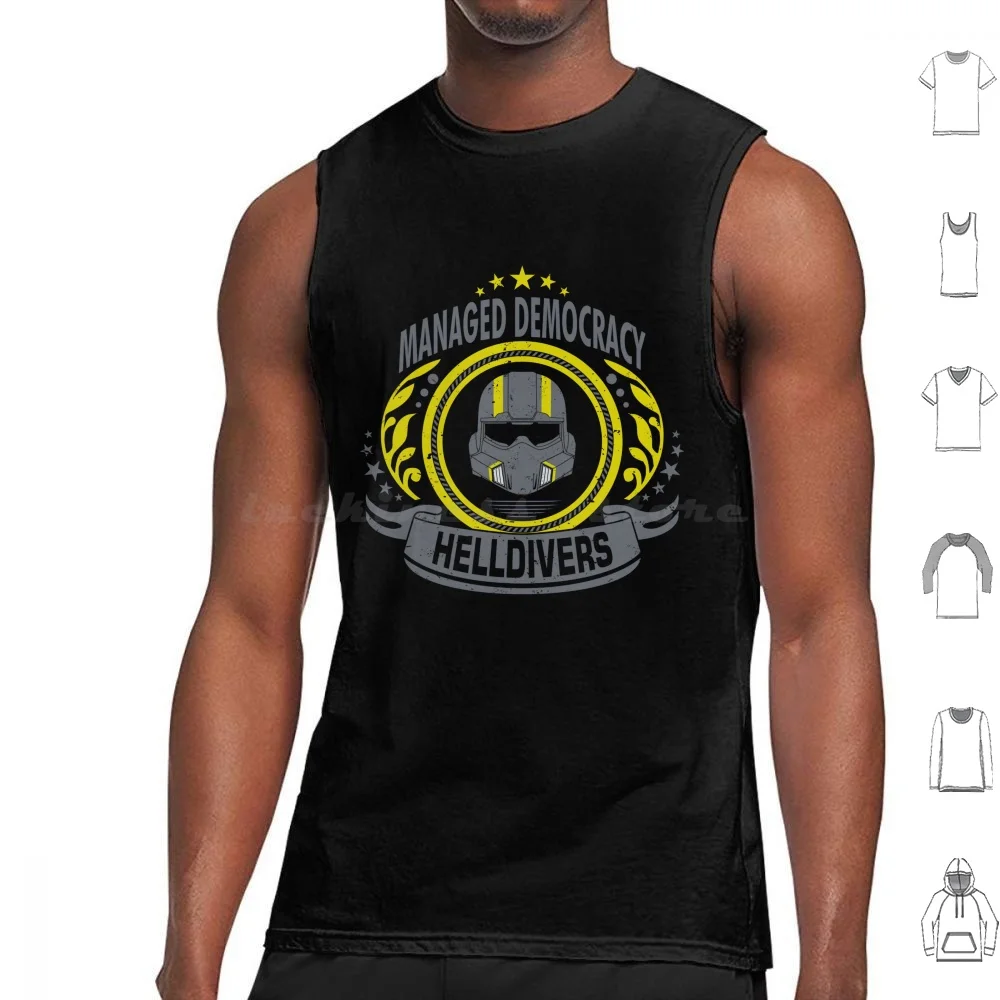 ( Original Artist ) Helldivers-Managed Tank Tops Print Cotton Games Videogames Helldivers Tea Liberty Humor Libertea Liber