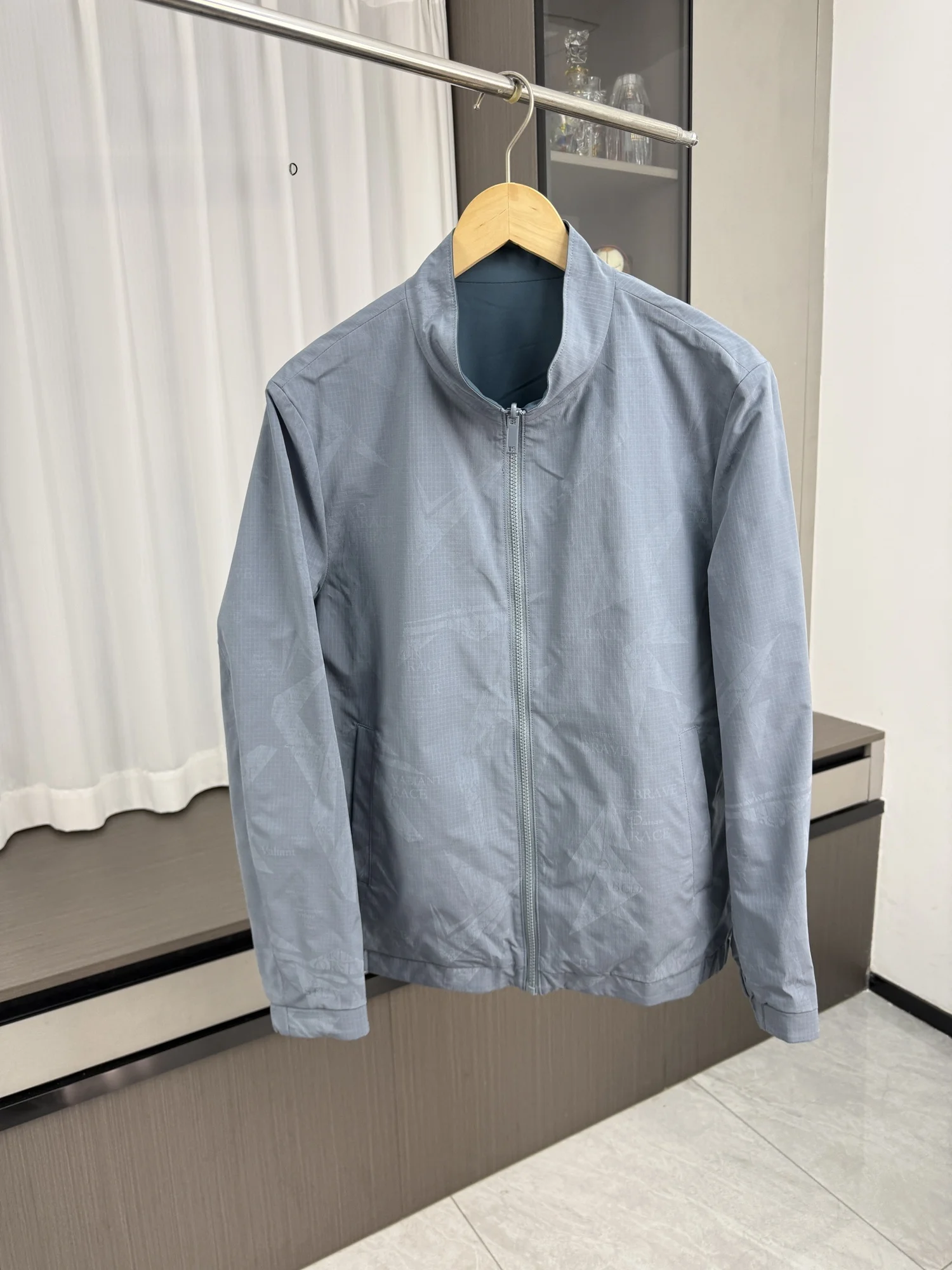 

Double-Sided Wear Commuter Jaet Men's Casual Stand Collar Spring Outerwear Faion Urban Sle Stand Fit Youth Daily Wear