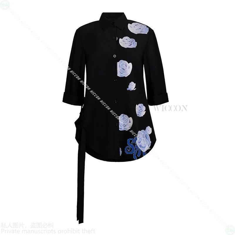 アニメ YouTuber コスプレ Knkn Kanae Ye Vtuber コスチューム ブラック フラワー柄 シャツ ネックレス ハロウィン クリスマス パーティー ロールプレイ Cos