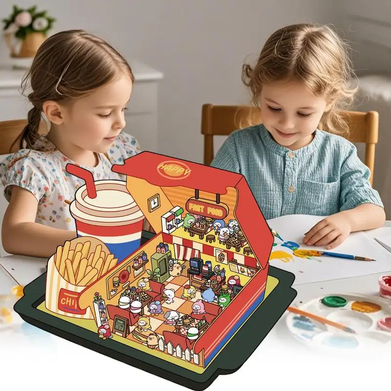 Sticker Scenes For Adults 3D Wall Stickers Make Your Own Miniature Shop Scene Decal Creative Decoration For House Room Notebook