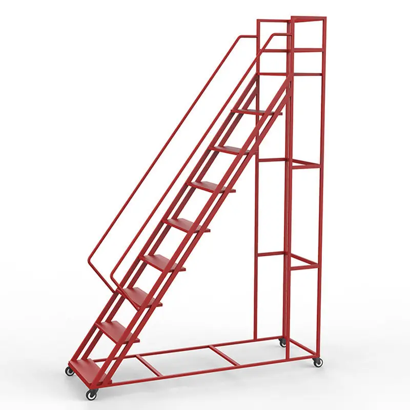 Climbing ladder, silent wheel, shelf ladder for storage workshop, pick-up stool y