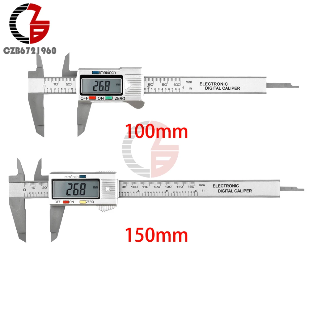 Waterproof Digital Caliper Ferramenta de Medição Micrômetro Fácil Interruptor de Polegada para Milímetro Carpintaria 100 mm 150 mm