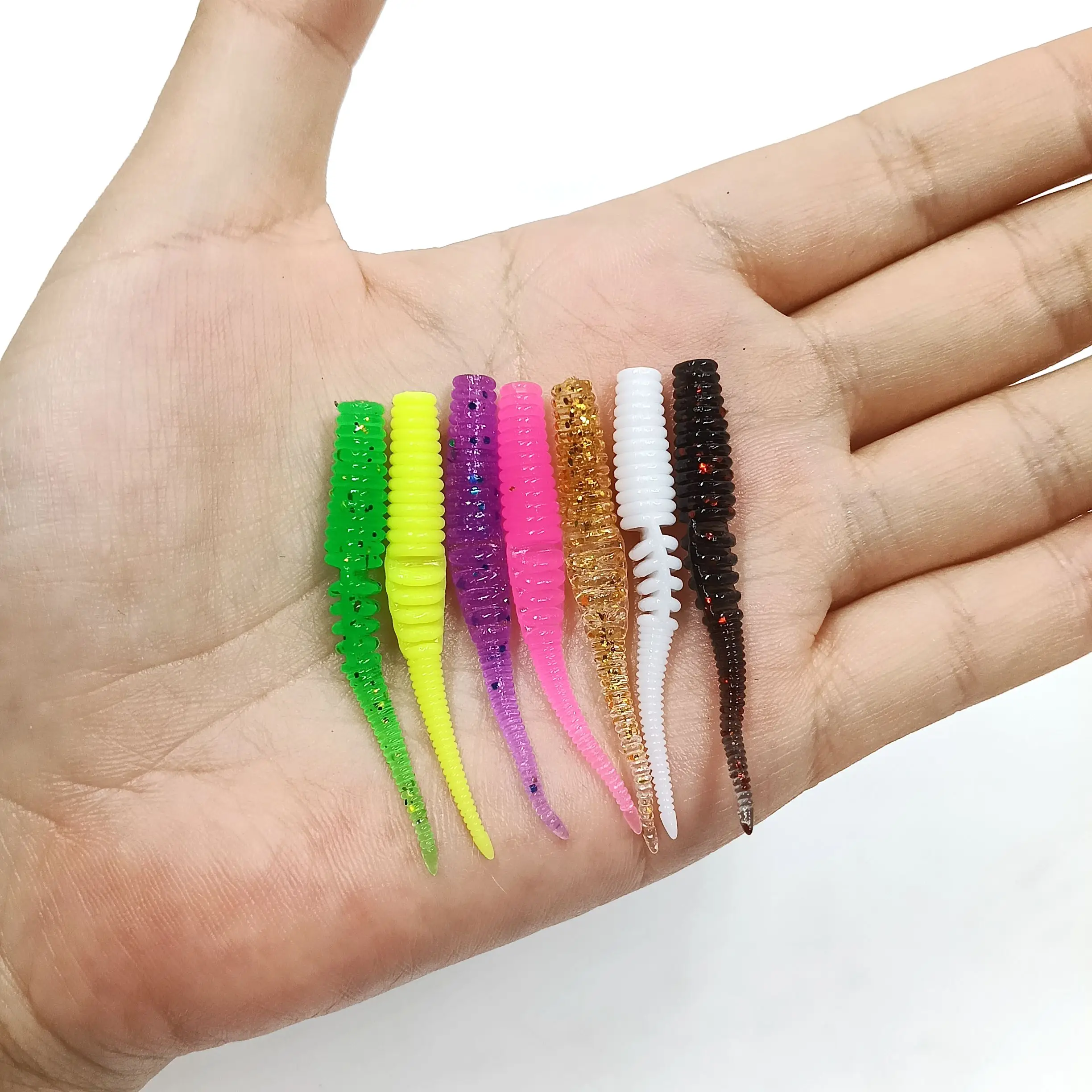 DUODUOYU 30 Stück neue segmentierte TPE-Angelköder, 40 mm/0,25 g, 50 mm/0,5 g, Rockfishing Isca Aritical Swimbait Angelausrüstung – Detail 1