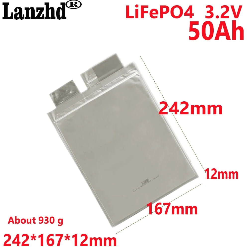 

LiFePO4 50Ah 3.2V Battery Soft pack lithium iron phosphate battery power cell home energy storage large monomer Tax Free A123