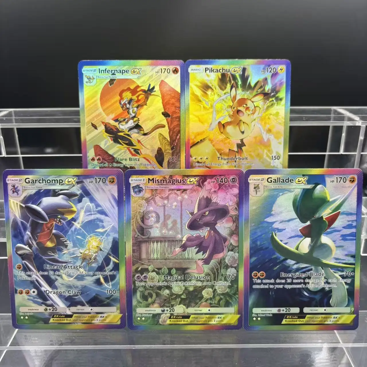 

5 шт./компл., самодельная PTCG, английский карманный галлон Garchomp Mismagius, нарисованная вручную флэш-карта, сделай сам, аниме, коллекционная карта, подарочная игрушка