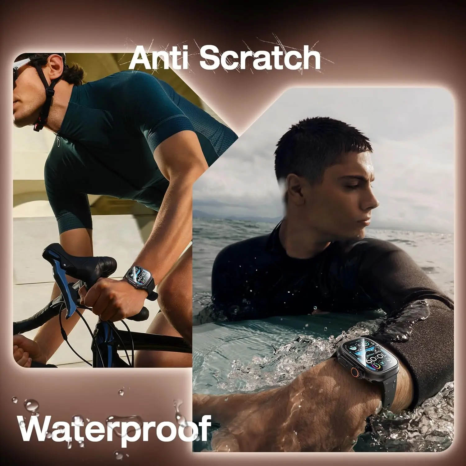 زجاج مقسى لـ IWatch Ultra 49 ملم مع إطار تركيب المحاذاة التلقائية واقي شاشة مضاد للخدش لـ IWatch Ultra 1/2/3