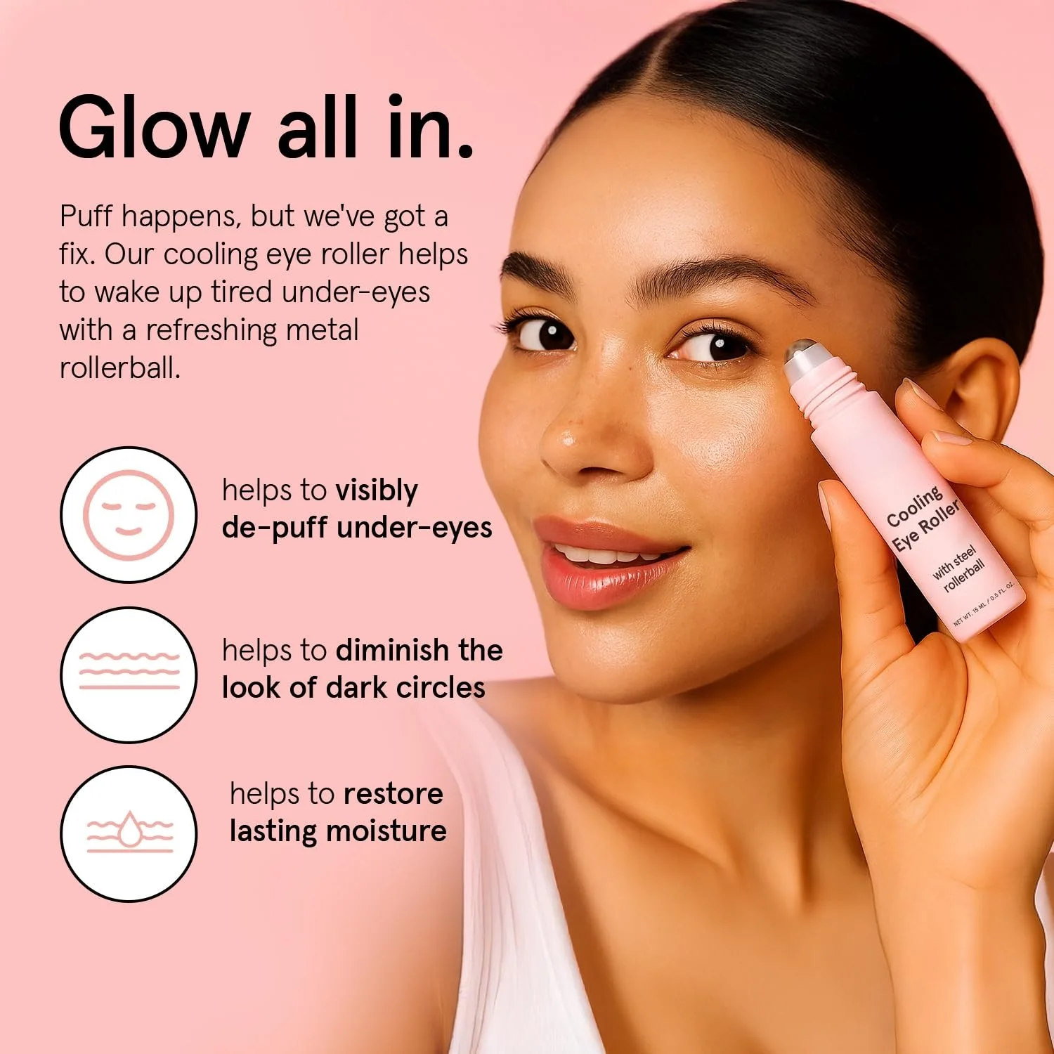 Eye Essence Fade Dark Circles Rolling Ball Caffeine Metal Rolling Ball Anti-wrinkle Eye Cream Reduce Dark Circles And Puffiness
