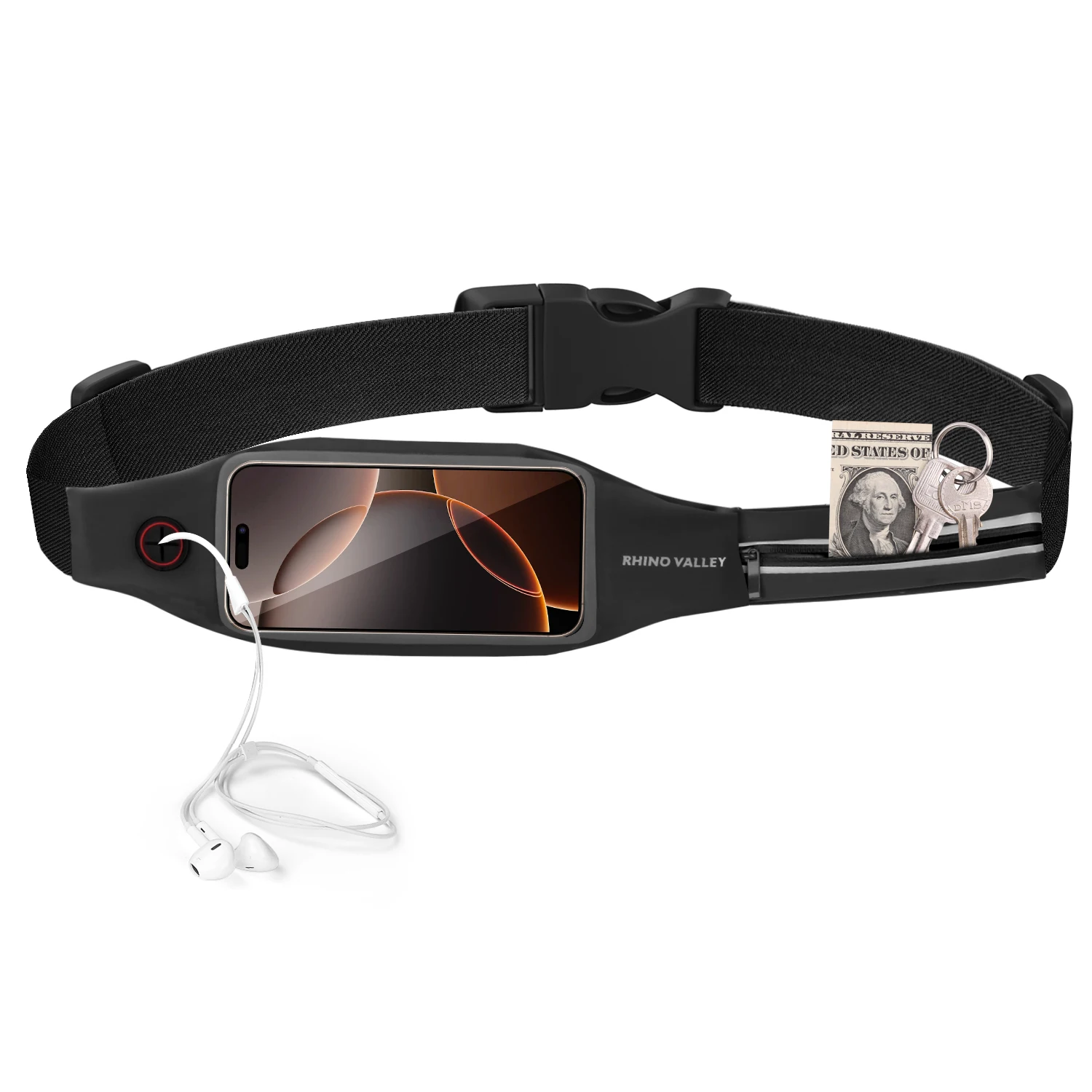 

Поясная сумка для бега, водостойкая спортивная поясная сумка для женщин и мужчин, поясная сумка с двумя карманами и регулируемым поясным ремнем