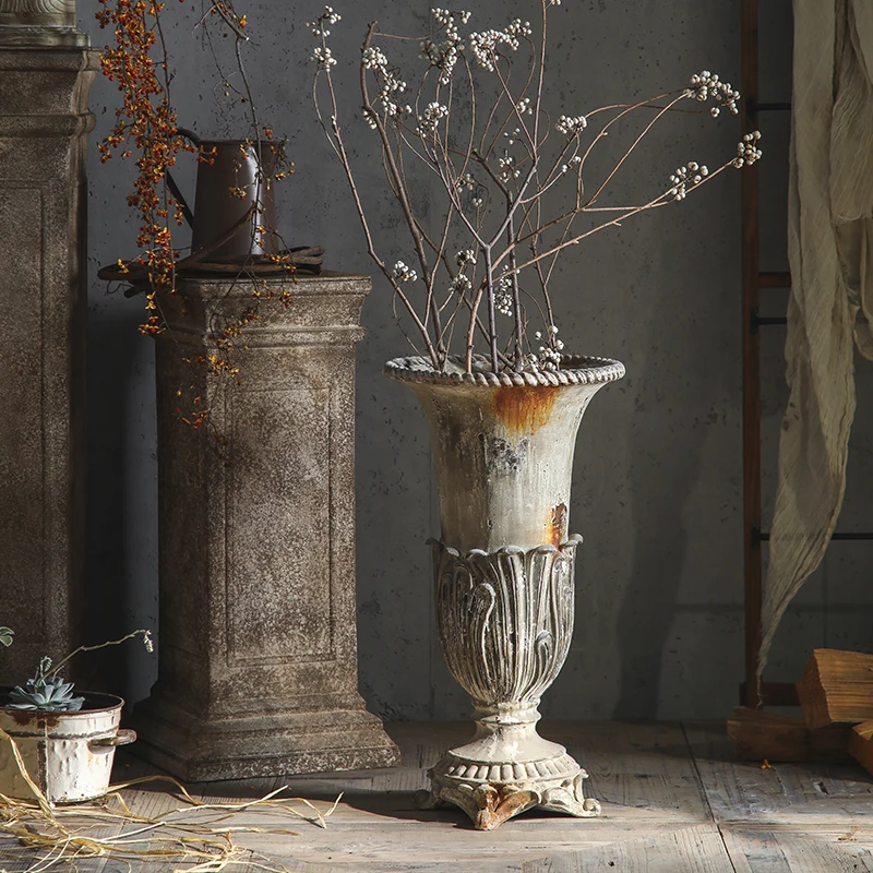 

Retro Home Decor Scandinavian MgO Ornaments Creative Retro Dried Flowers Vase