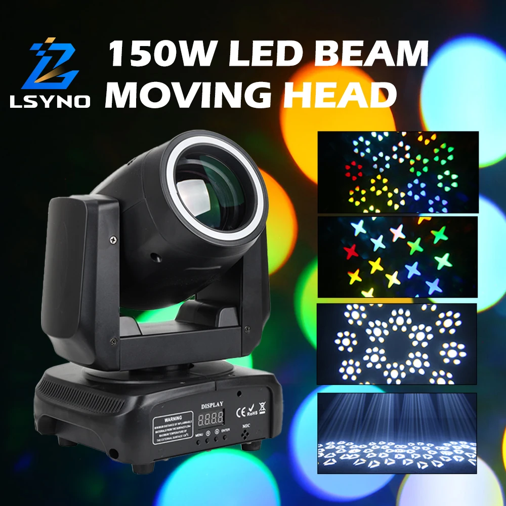 

150W Mini Beam Moving Head 18Prism Luces DJ Mobile 8 Color Rotating Disco Party Lights DMX512 Stage Equipment For Wedding Event
