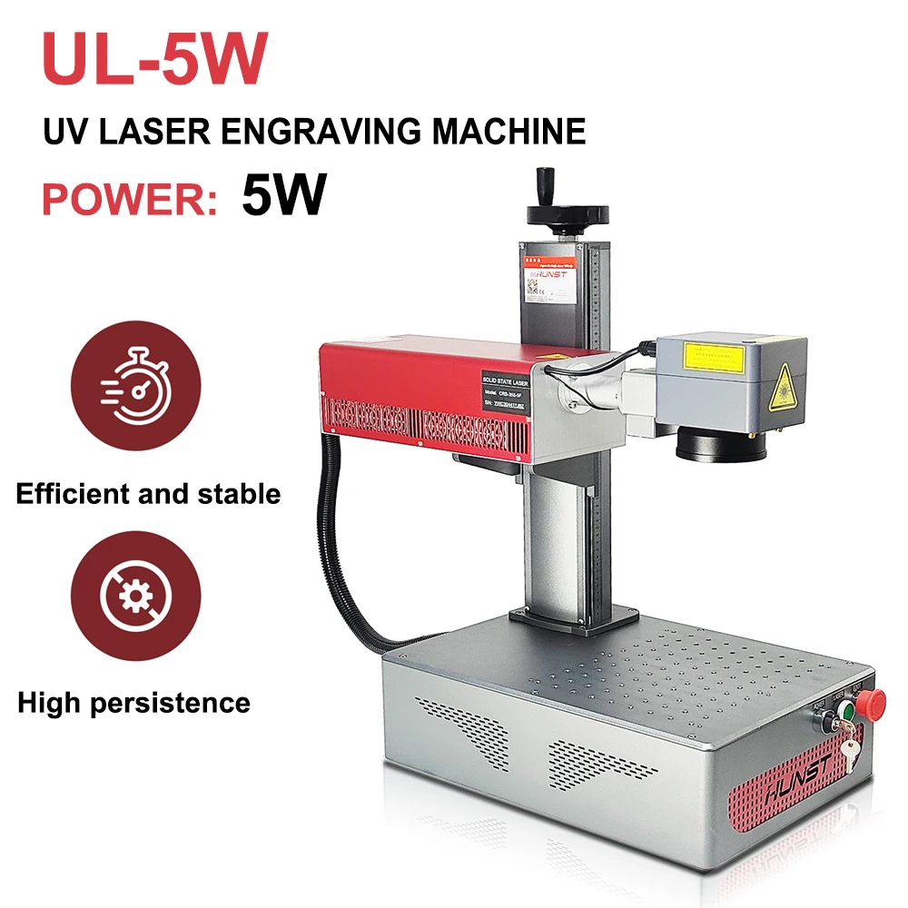 HUNST Small Portable 5W UV Laser Marking Machine is Suitable For Engraving Plastic, PVC, Glass, Jade, Leather Bottles, Etc.