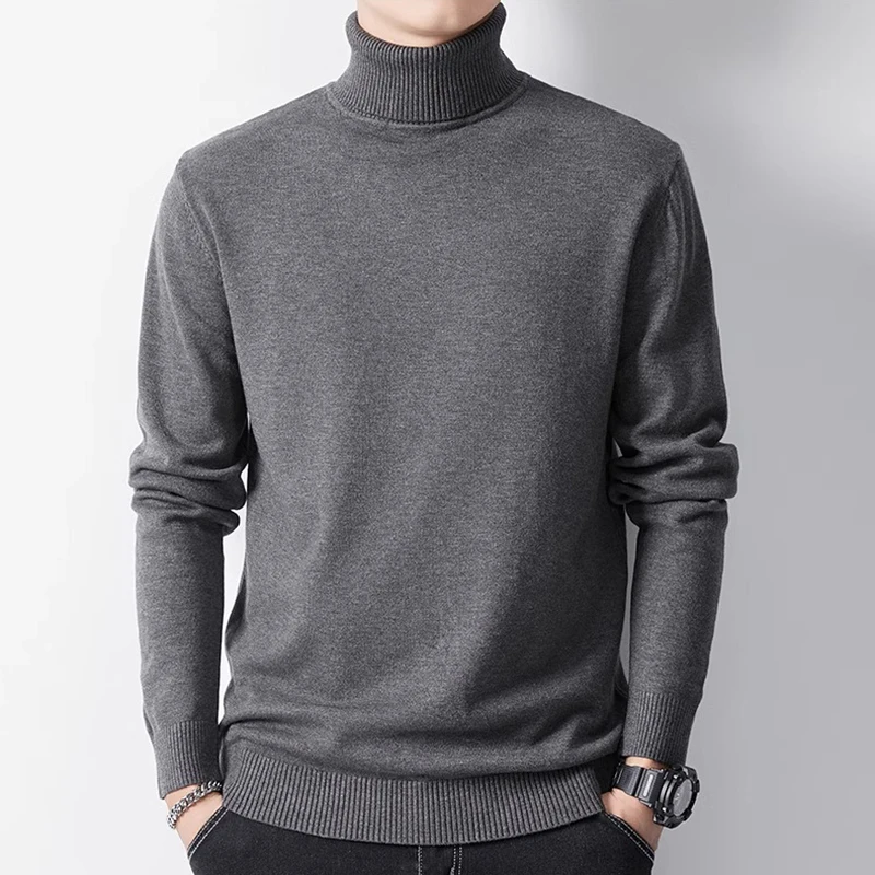 メンズフリース裏地付き厚手長袖ニットプルオーバーセーター秋冬保温暖かいセーター軽量キャメルセーター