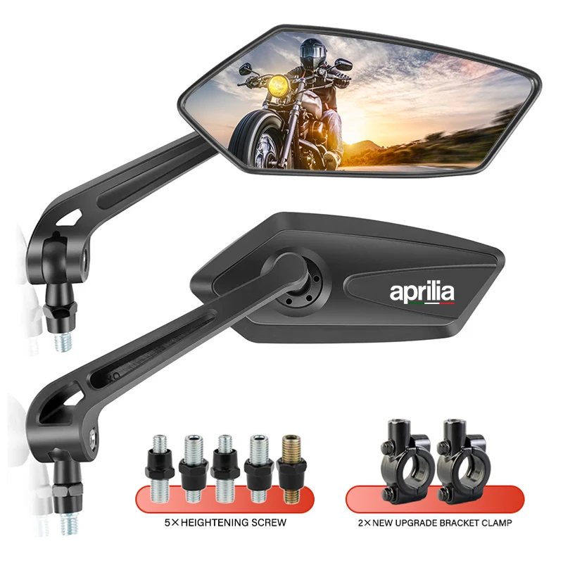 For Aprillia Tuareg 660 RSV4 RS 660 Tuareg660 Caponord Motorcycle Handlebar Mirror Folding Black Wide-angle Convex Rearview