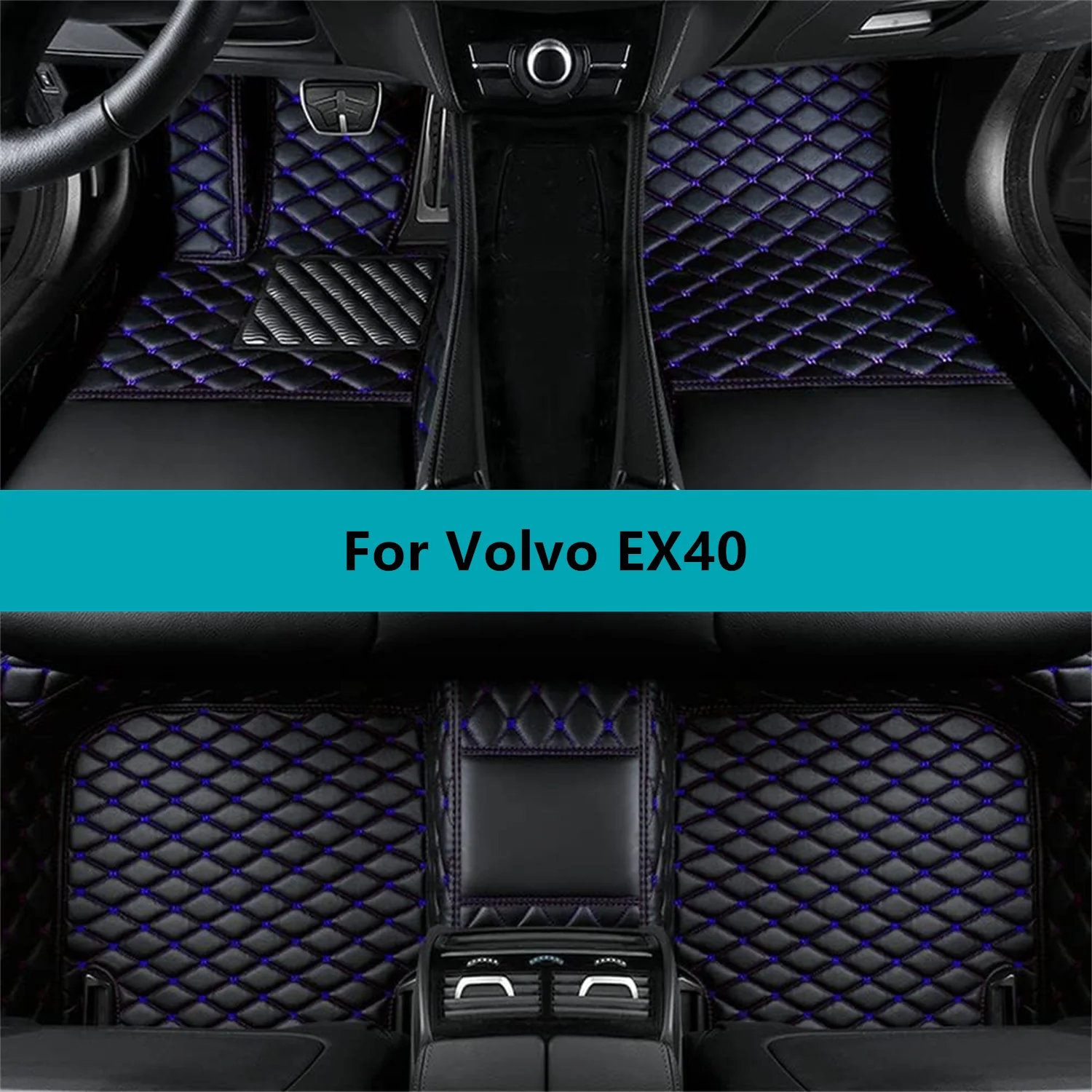 

Leather Car Floor Mats For Volvo EX40 2024 2025 2026 All Weather Waterproof Car Floor Mats