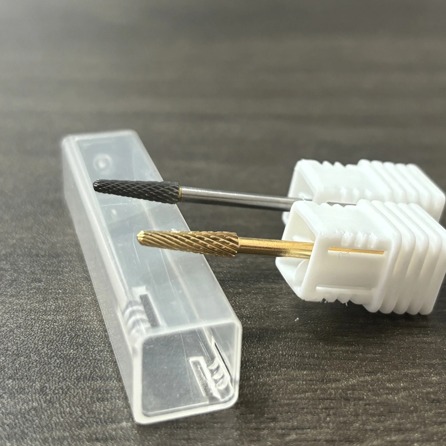 Brocas de carburo de tungsteno para uñas, para media punta de uñas, rebaba de uñas de tungsteno de alta precisión para manicura eléctrica, juego de 1/2 Uds. De grano F