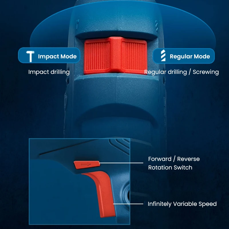 220V 600W Heavy Impact Drill BOSCH GSB600 Variable Speed Electric Drill Forward And Reverse Rotation Brick Wall Drilling Machine