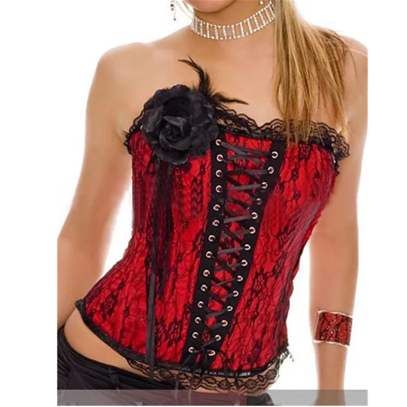 Red Corset Top for Women Bustier Victorian Burlesque Vintage Sexy Corset Overbust Waist Slimming Corset Wedding Party Costumes